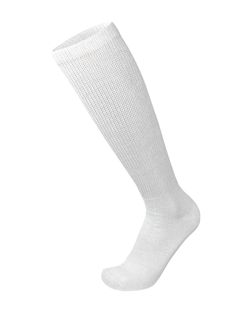 Brooklyn Socks 6 Pairs of Diabetic Over The Calf - Knee High Cotton Socks (White - 6 Pairs, Fit Men's Shoe Size 12-15) - Image 3